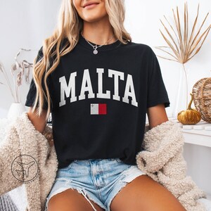 Malta T Shirt, Maltese Flag Travel Tee, Mediterranean Shirt image 2