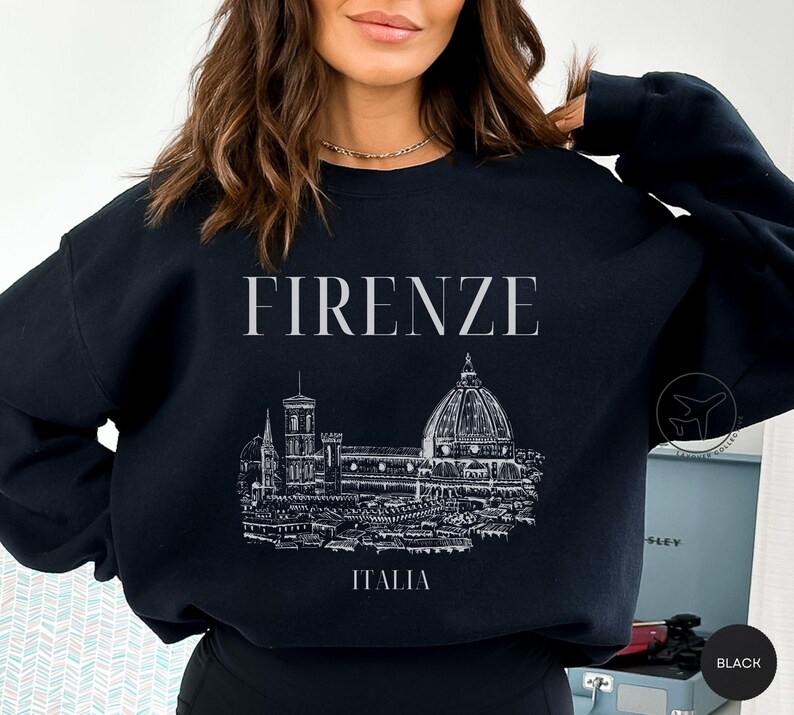 Florence Sweatshirt, Firenze Italia Shirt, Italy Sweater, Italian Travel Souvenir, Italy Gifts image 6