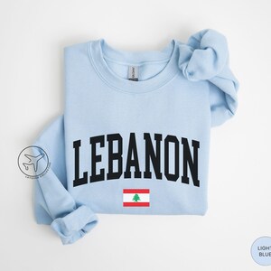 Lebanon Flag Crewneck Sweatshirt, Lebanese Heritage Apparel image 5