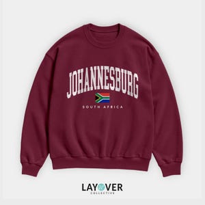 Sweatshirt Johannesburg, vlag Zuid-Afrika, skyline van Johannesburg afbeelding 6