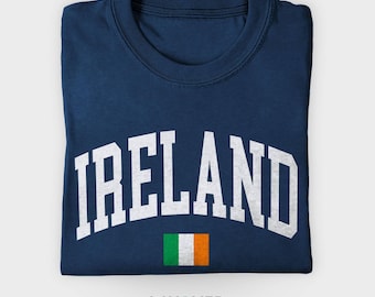 アイルランドTシャツ、アイルランド国旗トラベルTシャツ、ヨーロッパシャツ