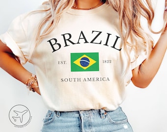 Camiseta de Brasil, camiseta de herencia brasileña, camiseta de viaje de Sudamérica