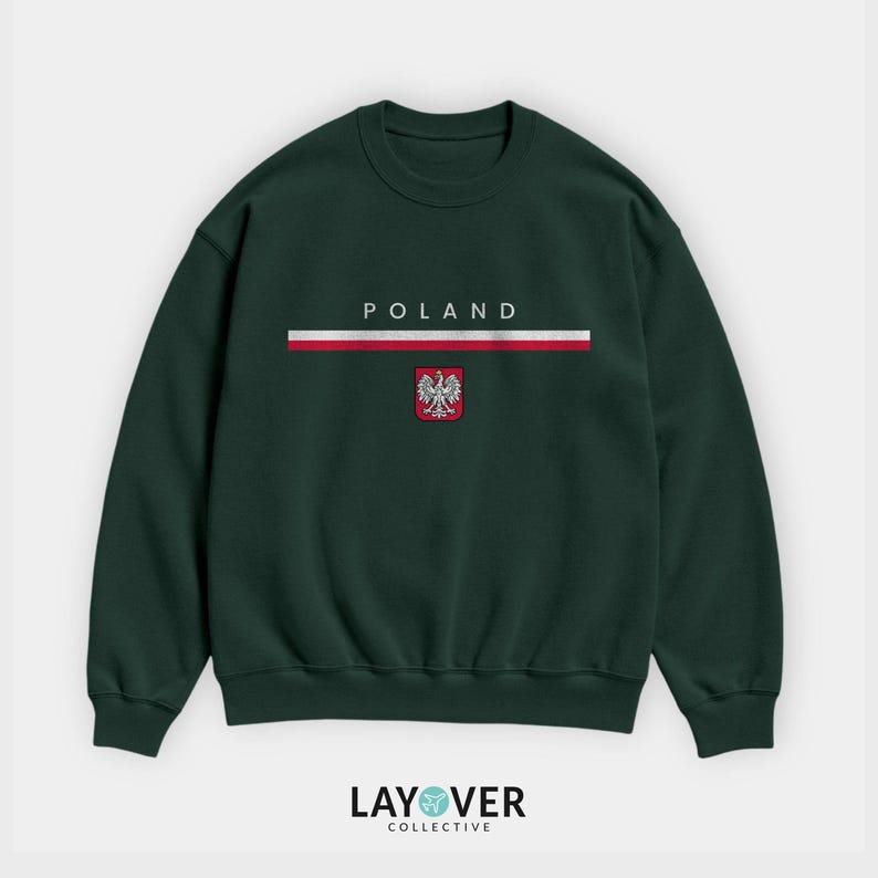 Polen Rundhals-Sweatshirt, polnischer Adler, Unisex Reise-Pullover Bild 8