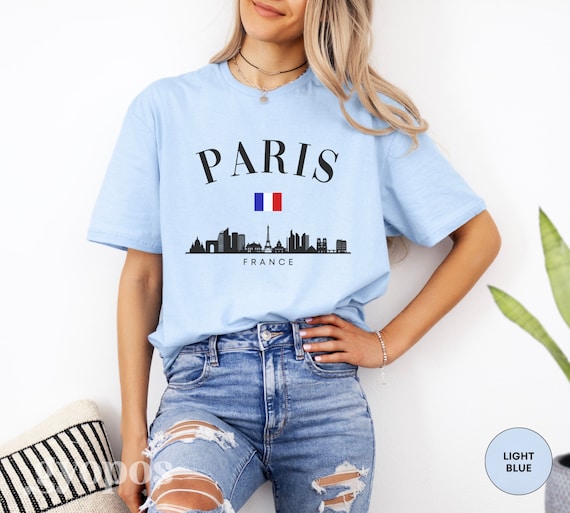 Flag Of France French T-Shirt With Paris Skyline Flag Of France French T-Shirt With Paris Skyline