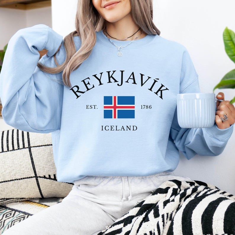 Sudadera de Reikiavik, Islandia, recuerdo de la bandera islandesa, regalo nórdico imagen 1