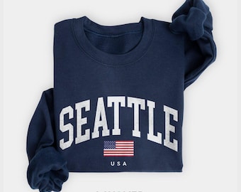 Sweat-shirt Seattle, pull Seattle Washington, chemise Pacific Northwest City, vêtements de voyage pour les États-Unis,