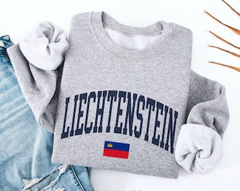 Liechtenstein Collegiate Crewneck Sweatshirt, European Heritage Gift