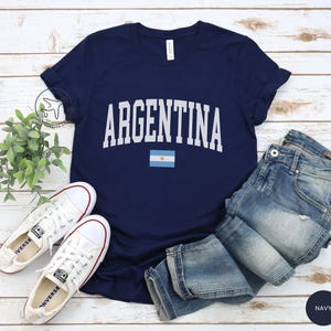Argentina T-Shirt, Collegiate Argentina Shirt, Argentina Flag Tee, Argentina Pride Shirt, Unisex Argentina Tee, Argentine Shirt