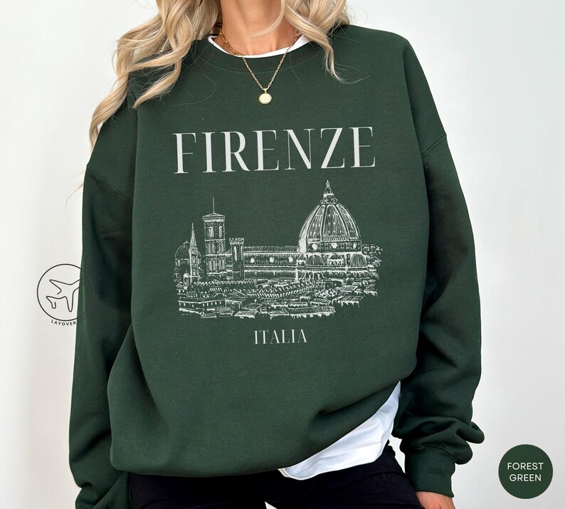 Florence Sweatshirt, Firenze Italia Shirt, Italy Sweater, Italian Travel Souvenir, Italy Gifts image 2