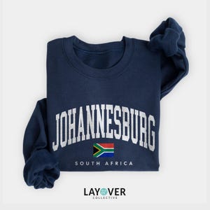 Sweatshirt Johannesburg, vlag Zuid-Afrika, skyline van Johannesburg afbeelding 1