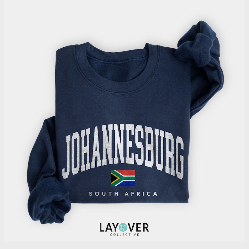 Sweatshirt Johannesburg, vlag Zuid-Afrika, skyline van Johannesburg afbeelding 1