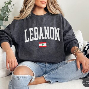 Lebanon Flag Crewneck Sweatshirt, Lebanese Heritage Apparel image 3
