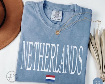 Beunruhigt die Niederlande T-Shirt, Grafik T-Shirt mit niederländischer Flagge, Holland Reise Shirt, Amsterdam Souvenir