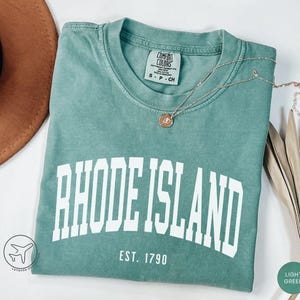 Rhode Island T-Shirt, Collegiate Ocean State Tee, US State Travel Souvenir Gift
