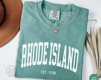 Camiseta de Rhode Island, camiseta universitaria del estado del océano, regalo de recuerdo de viaje de un estado de EE. UU.