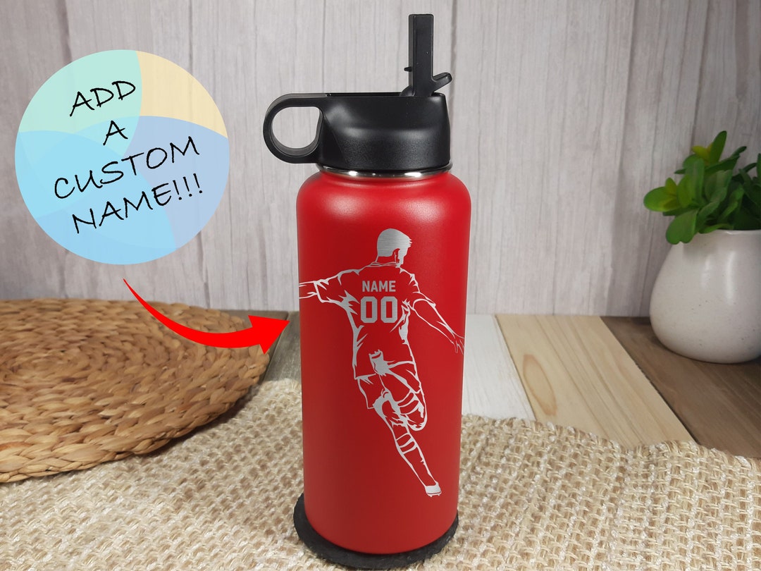 Personalized Soccer Player Water Bottle, Soccer Player Water Bottle ...