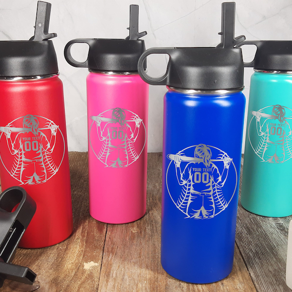 Softball Team Water Bottle/Gift for Softball Team/Softball Team Gift/Custom Softball Team Gift/Laser Engraved Insulated Water Bottle