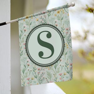 Floral Monogram Garden Flag: Personalized Outdoor Welcome Decor