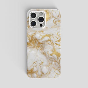 Luxury Gold Marble iPhone Case | White Gold Marble Phone Case for iPhone 16 Pro Max 15 Pro | Pretty Phone Case | Elegant Protective Cover