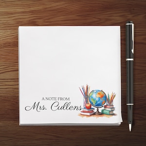 Personalized Sticky Notes with Name, Custom Post-it® Teacher Notepad, Back to School Gift, Office Supplies, Cute Desk Accessory Teacher Gift
