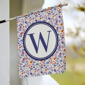 Floral Monogram Garden Flag: Personalized Yard Decor