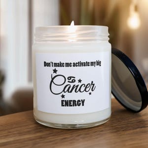 Funny Cancer Candle | “Big Cancer Energy” Personalized Zodiac Gift, Birthday Gifts, Zodiac Sign Candles, Astrology