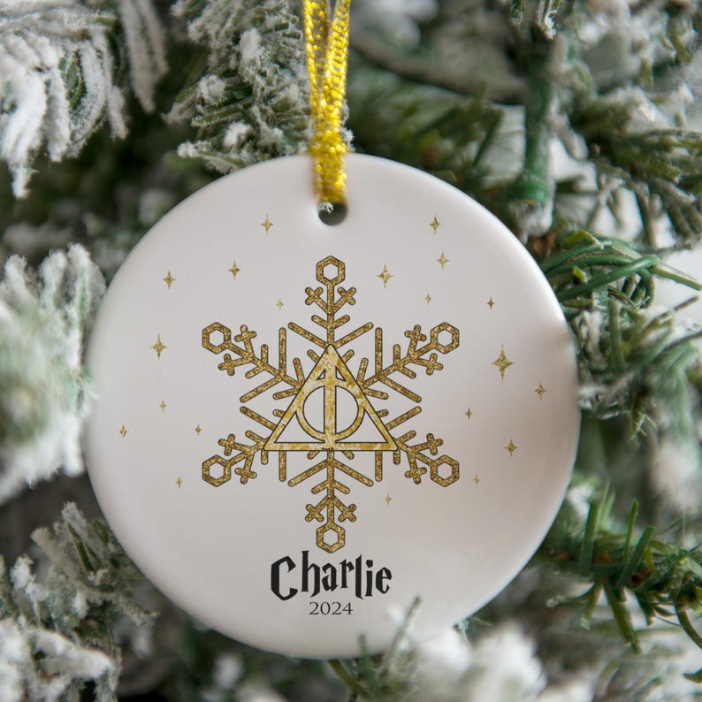 Deathly Hallows Custom Personalized Christmas Ornament , Magic Wizard