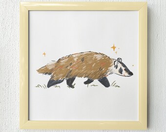 Badger Illustration Print Download