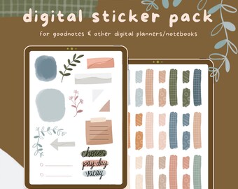 Neutral Boho Digital Planner Journal Stickers