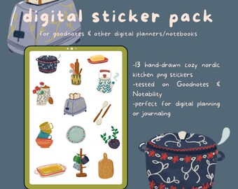 Cozy Kitchen Digital Planner Journal Stickers