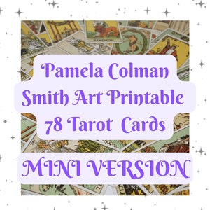 Cartas de tarô imprimíveis Pamela Colman Smith Art Rider Waite Deck 78 cartas arquivo digital