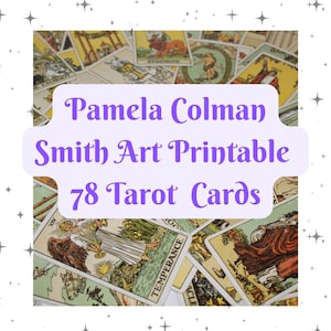 Printable Tarot Card Deck Pamela Colman Smith Art Rider Waite Deck 78 Cards