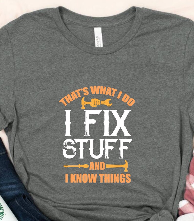 Funny "I Fix Stuff" T-Shirt For Men - Mechanic & Engineer Humor Tee, Military Green, 4XL