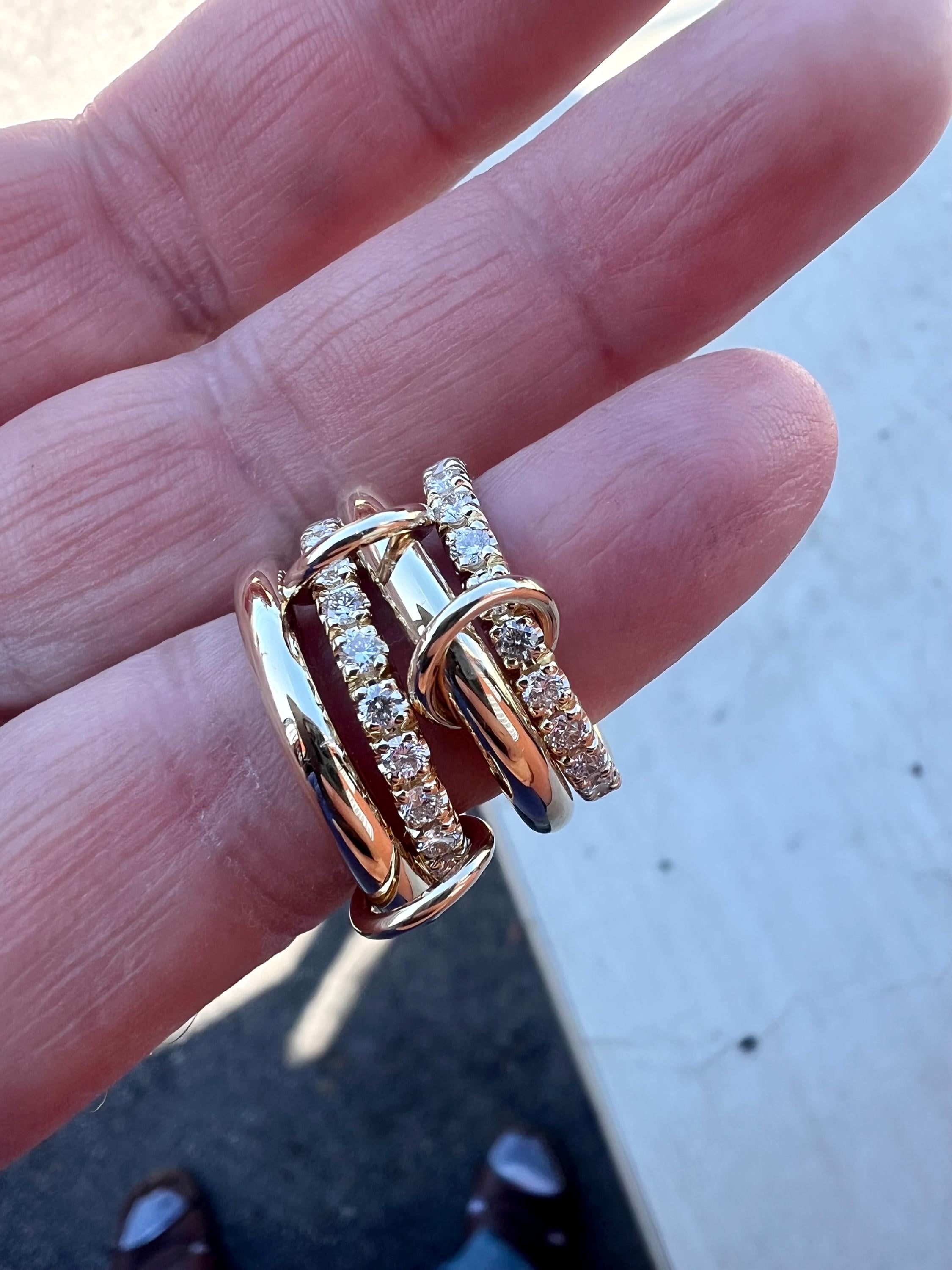 Multi Link Rings 14k Gold Diamond Multi-link Rings Set, Handmade Stacking Rings - Etsy