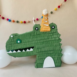 Party Alligator Piñata – Handmade 22” Alligator Party Decoration, Candy Holder