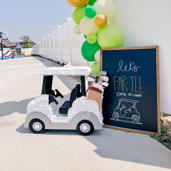 Golf Cart Piñata – Sporty, Customizable, Ideal for Golf-Themed Parties and Sports Celebrations