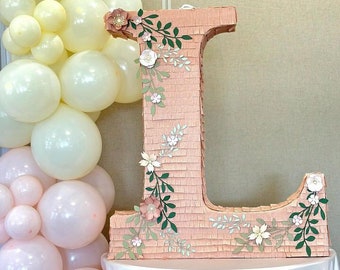 Custom Floral Letter Piñata - Personalize Your Festivity with Blooming Letters!