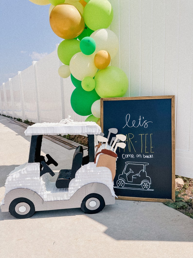 Golf Cart Piñata Sporty, Customizable, Ideal for Golf-Themed Parties and Sports Celebrations image 3