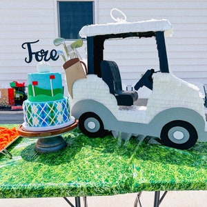 Golf Cart Piñata Sporty, Customizable, Ideal for Golf-Themed Parties and Sports Celebrations image 2
