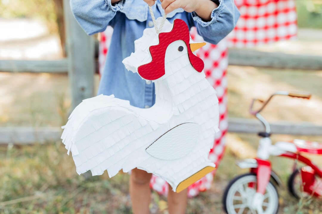 Farm Friends Rooster Piñata – Handcrafted Barnyard Party Decor for ...
