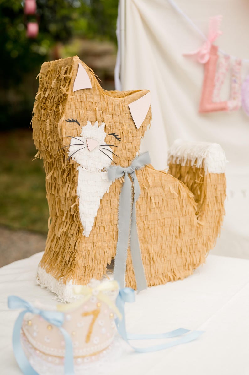 Wildcat Pinata Kitty Piñata – Handmade 24” Cat Party Decoration for Kids, Candy Holder ...