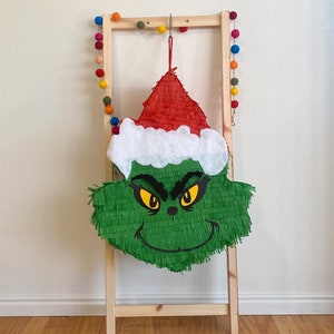  Caja de regalo de Navidad Piñata con lazo verde y lunares Piñata  de fiesta de Navidad : Juguetes y Juegos