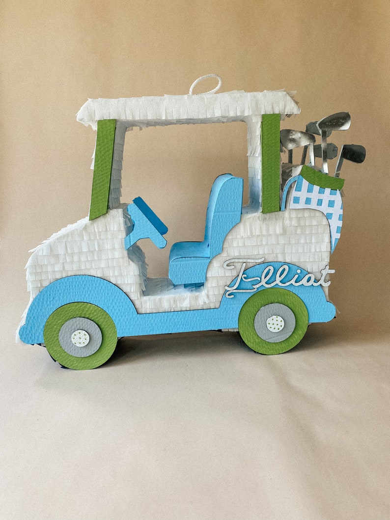 Golf Cart Piñata Sporty, Customizable, Ideal for Golf-Themed Parties and Sports Celebrations image 5