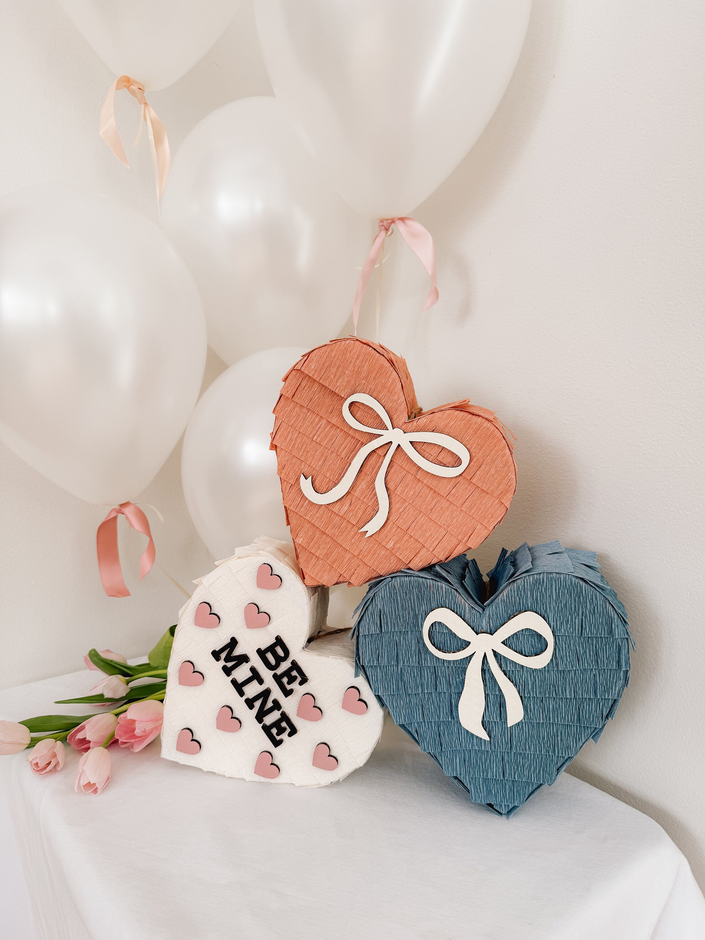 Piñata En Forme De Cœur Violet Clair - Personnalisation Gratuite (texte/noms) - Pour Fêtes, Mariage, Saint-Valentin