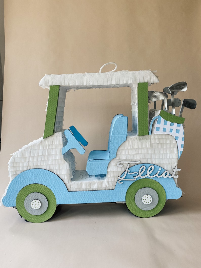 Golf Cart Piñata Sporty, Customizable, Ideal for Golf-Themed Parties and Sports Celebrations image 4