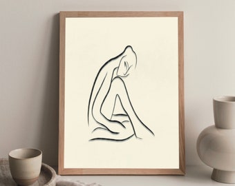 Tracy: Minimalist art, Woman, Home decor, Wall Art, Digital illustration, Digital download.