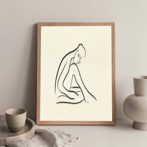 Tracy: Minimalistische Kunst, Frau, Wohnkultur, Wandkunst, digitale Illustration, digitaler Download.