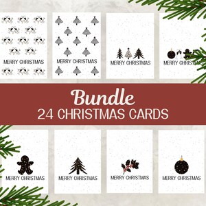 Set di 24, Biglietti di Natale, Biglietti di auguri, Biglietti di auguri, Periodo invernale, Regalo di Natale, Felice anno nuovo, Originali, Download digitale.