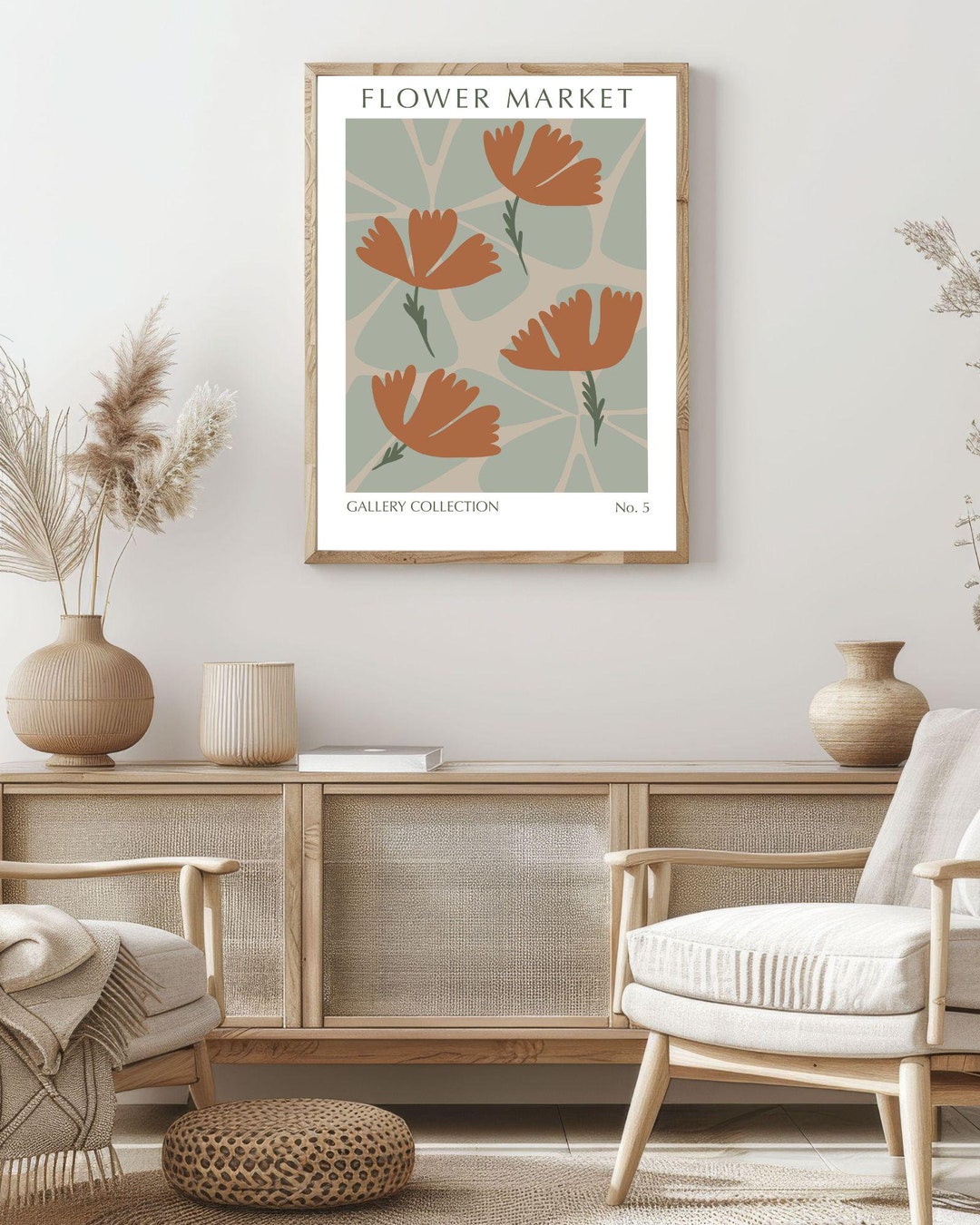 Floral Art Print, Flower Market Print, Set of 12, Boho Digital Art ...