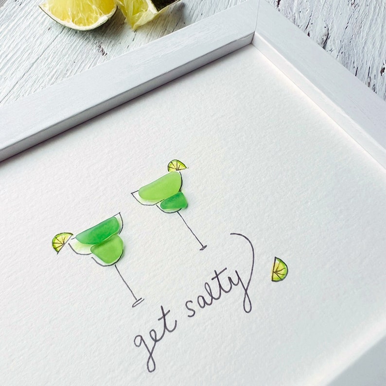 Margaritas Sea Glass Art Cute Margarita Drink Artwork Featuring Sea